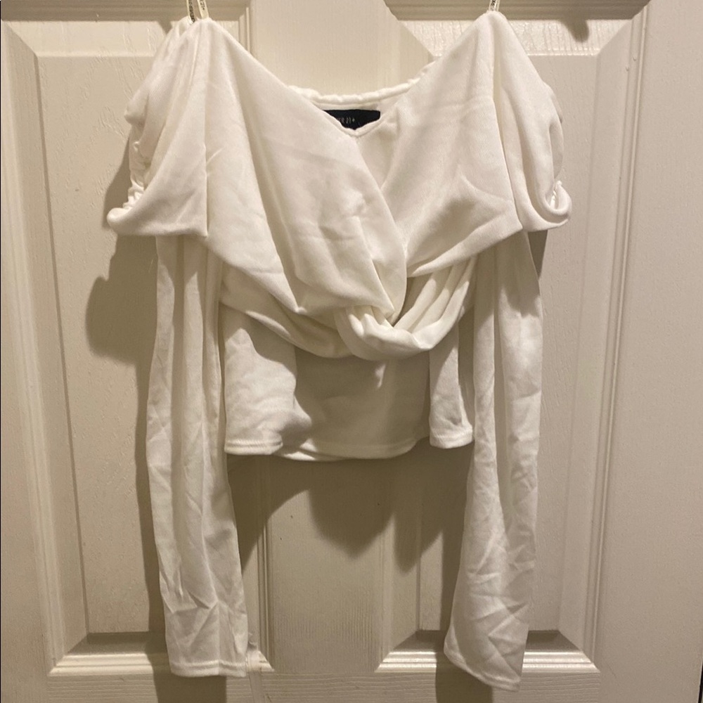 Elegant White Off-Shoulder Women's Top